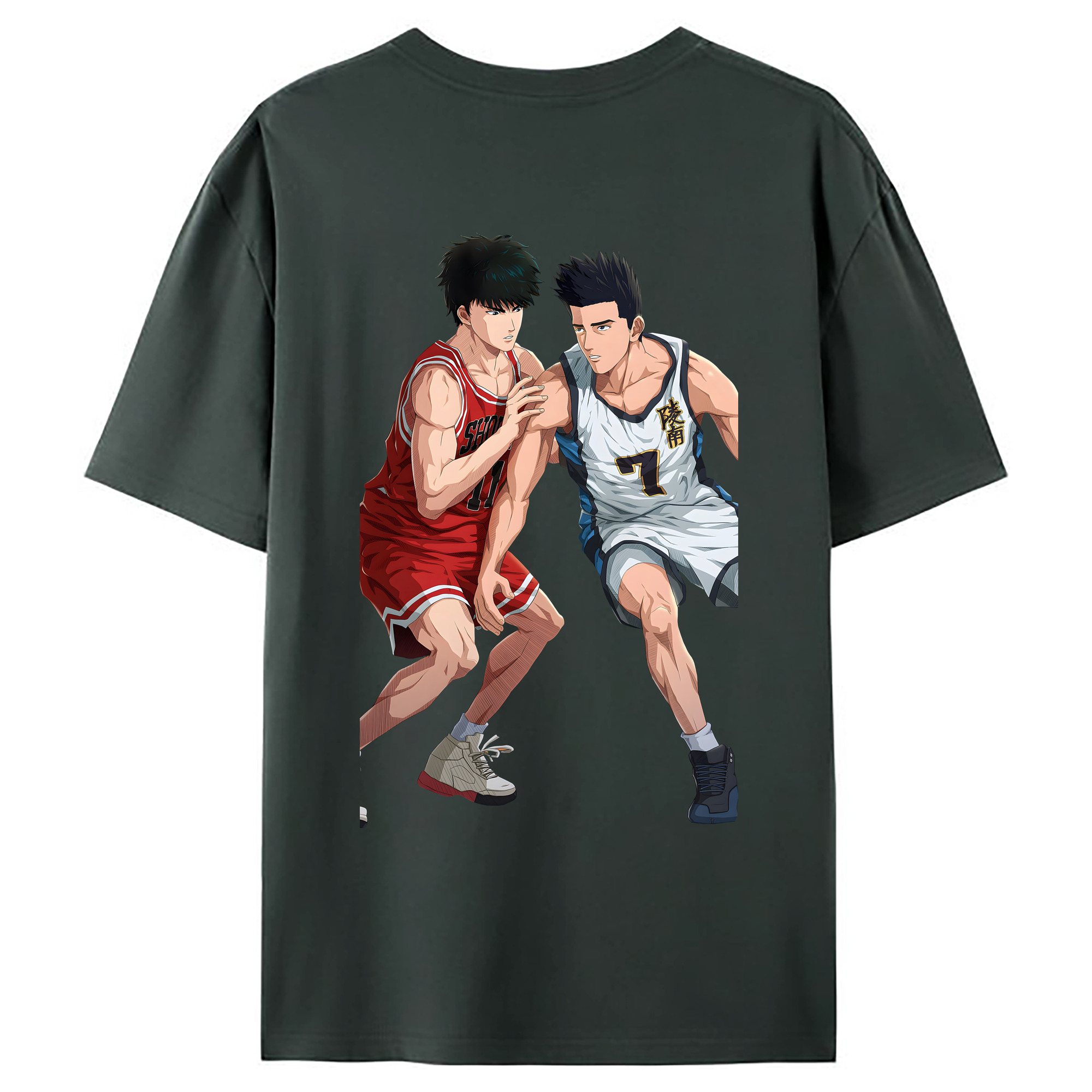 （画像用） SLAM DUNK／スラムダンク 綿100％ メンズ半袖Tシャツ（バックプリント） 通気性